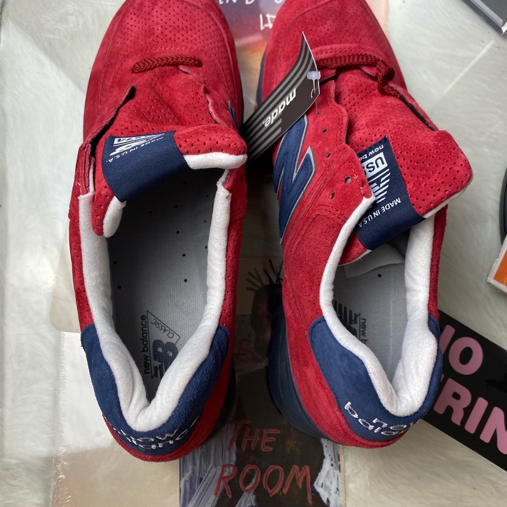 🆕 New Balance 574 Made In USA Red Blue - Mens - Picture 6 of 10